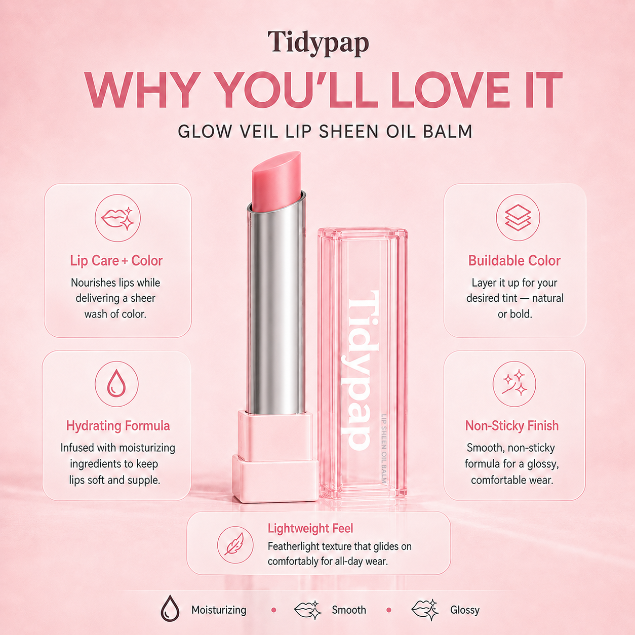🔥Last Day Buy 1 Get 1 Free | Celnive GLOW VEIL LIP SHEEN OIL BALM