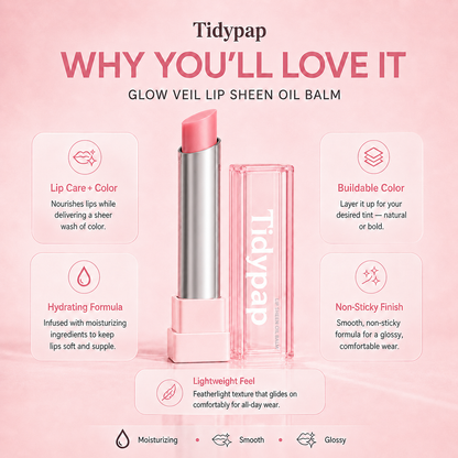 🔥Last Day Buy 1 Get 1 Free | Celnive GLOW VEIL LIP SHEEN OIL BALM