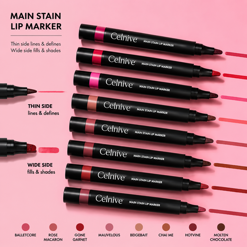 Celnive Main Stain Lip Marker, – Long-Lasting Lip Liner for Precise Lip Definition, Contouring and Full Lip Filling with Transfer-Resistant Color