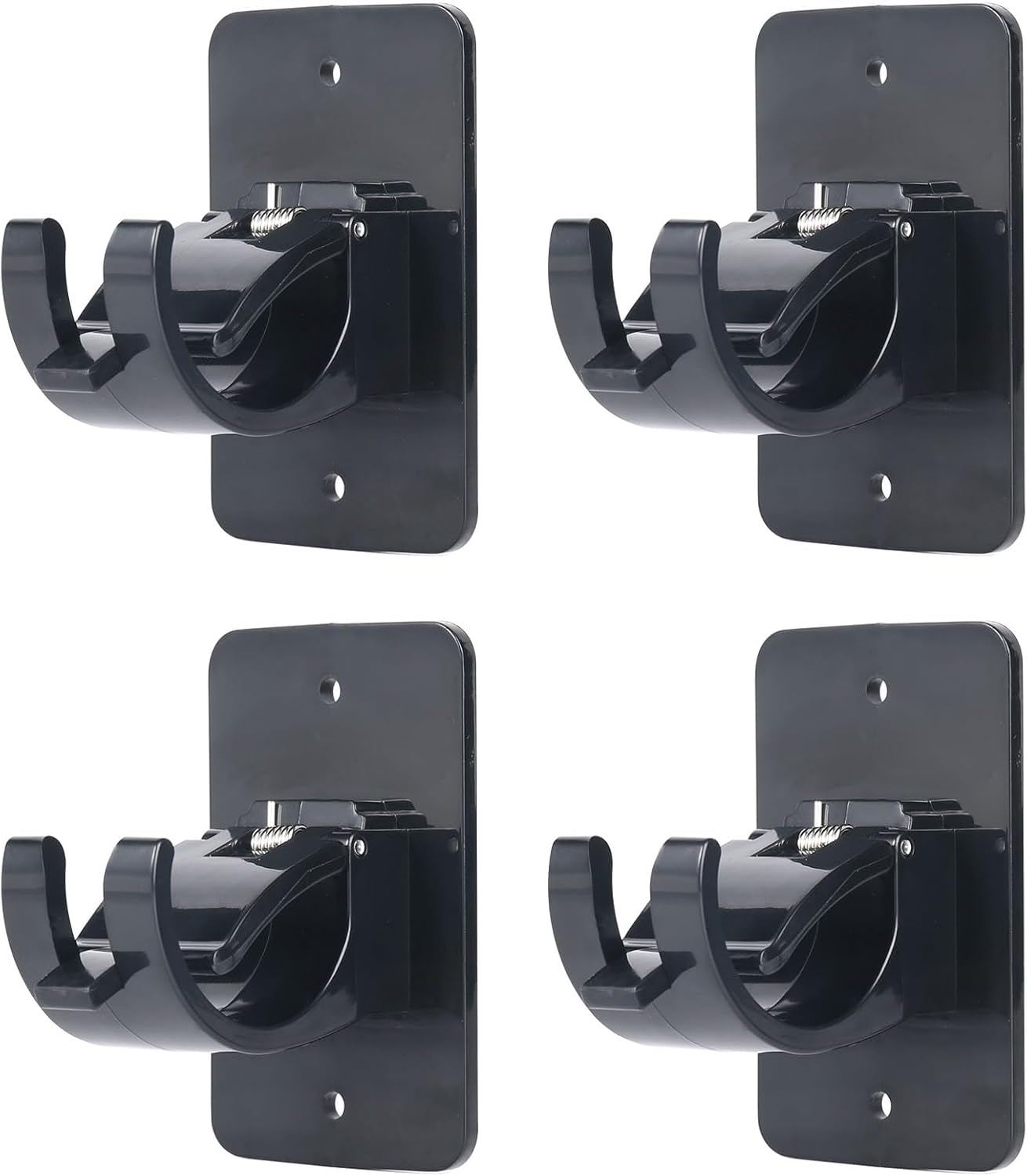 Self-Adhesive Curtain Rod Clips, Universal Plastic Curtain Rod Clips, No Drilling