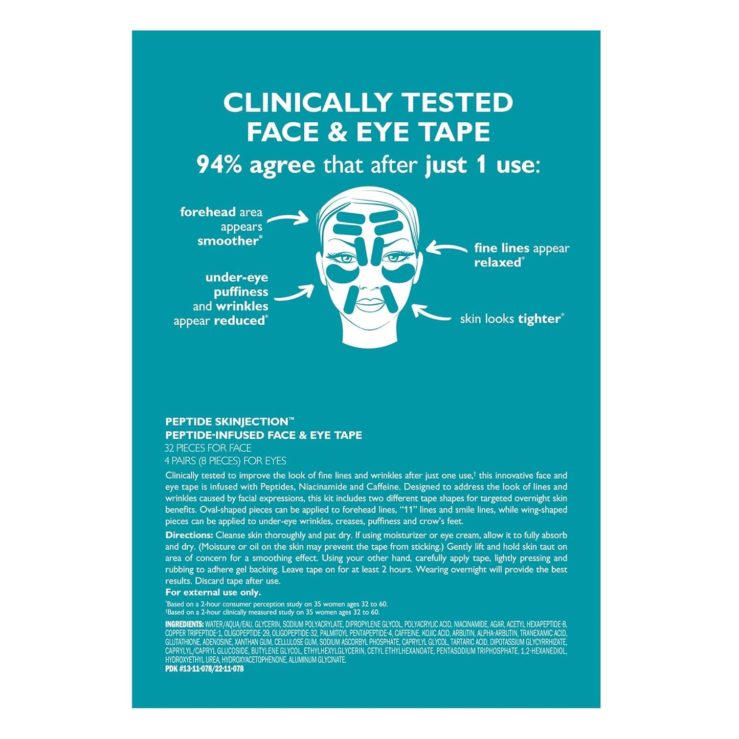 Celnive Peptide-Infused Face & Eye Tape | Face Tape For Wrinkles and Aging Skin | Peptide Face Tape