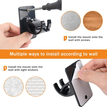 Self-Adhesive Curtain Rod Clips, Universal Plastic Curtain Rod Clips, No Drilling